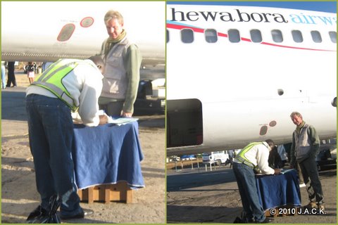 bonobo "check-in" - transfer sponsored by Hewa Bora Airways