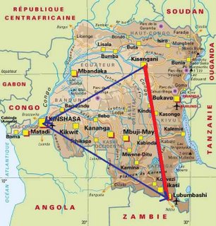 blue line: transit in Kinshasa represents a long journey